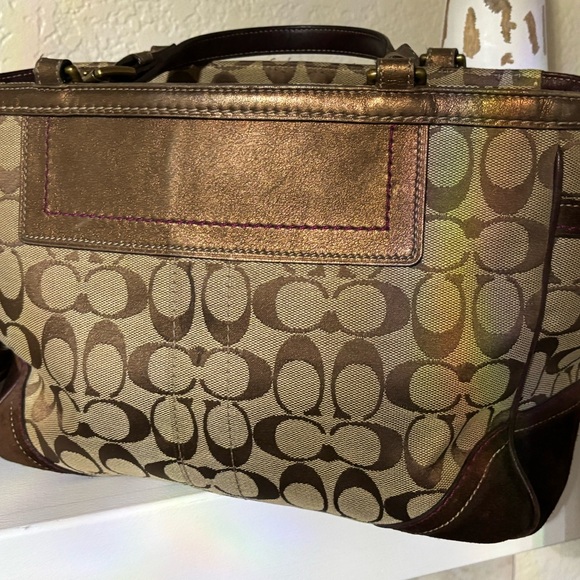 Coach Tan and Brown Signature Tote - Picture 10 of 16